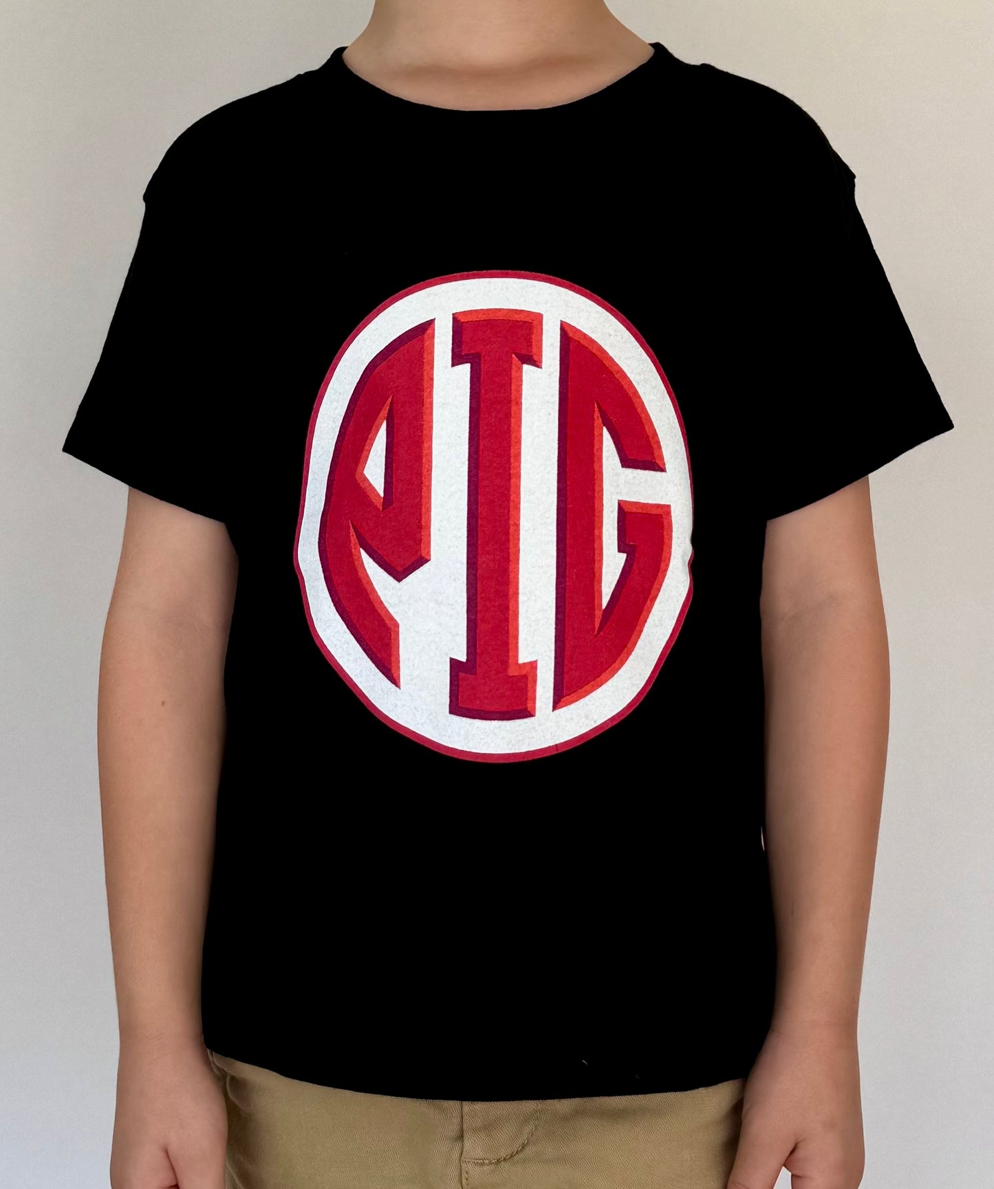 Kids Circle PIG logo Tee - Black