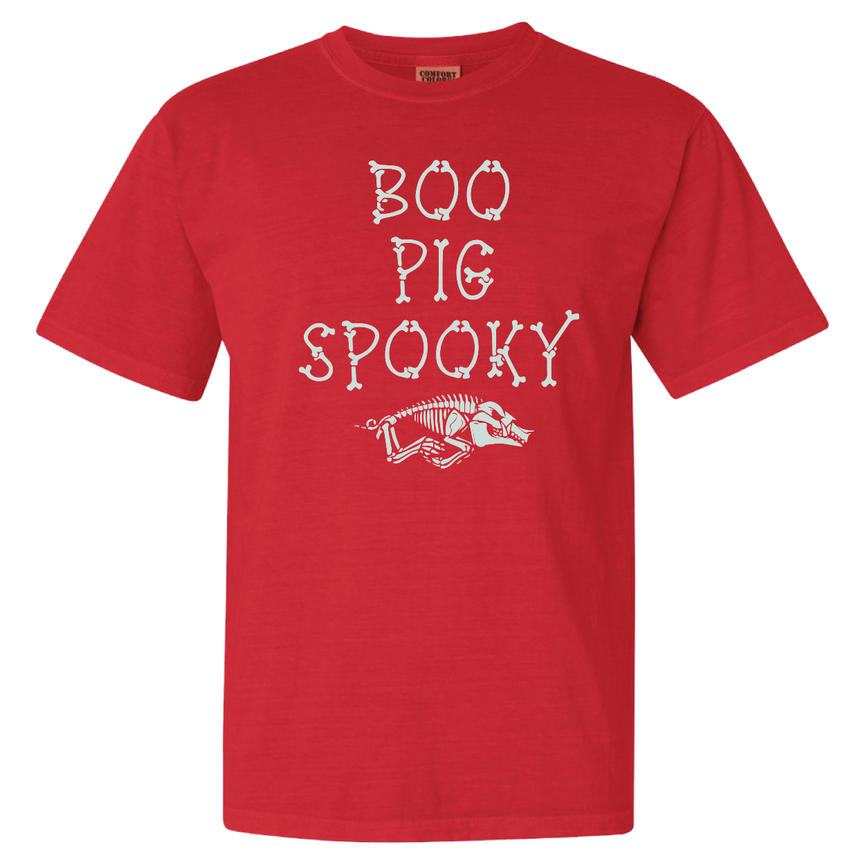 BOO PIG SPOOKY- Red with Glow ink