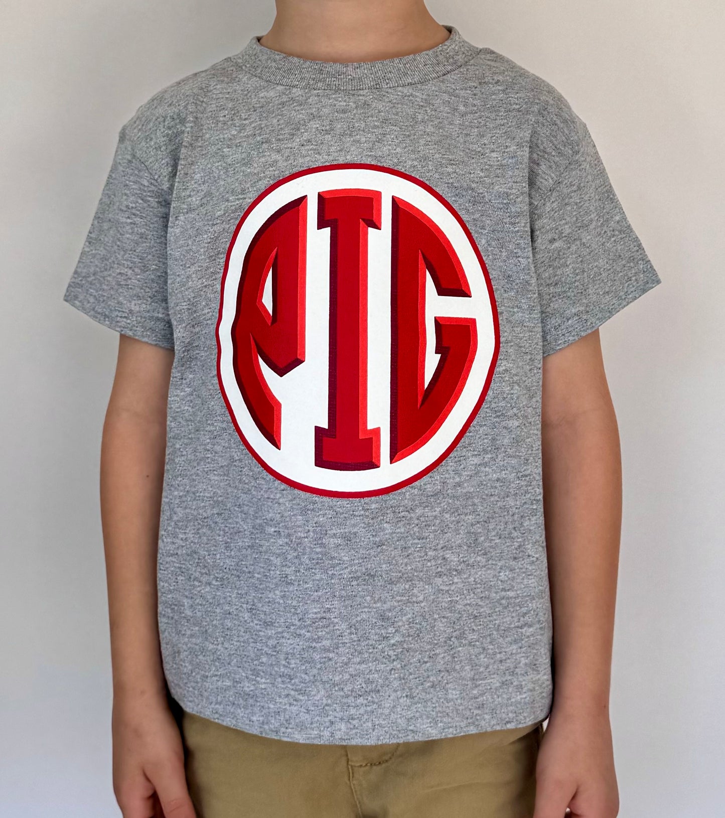Kids Circle PIG logo Tee - Grey