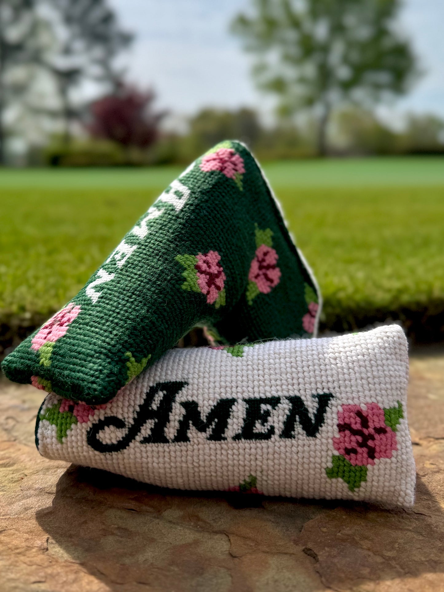 Limited Amen needlepoint blade putter cover