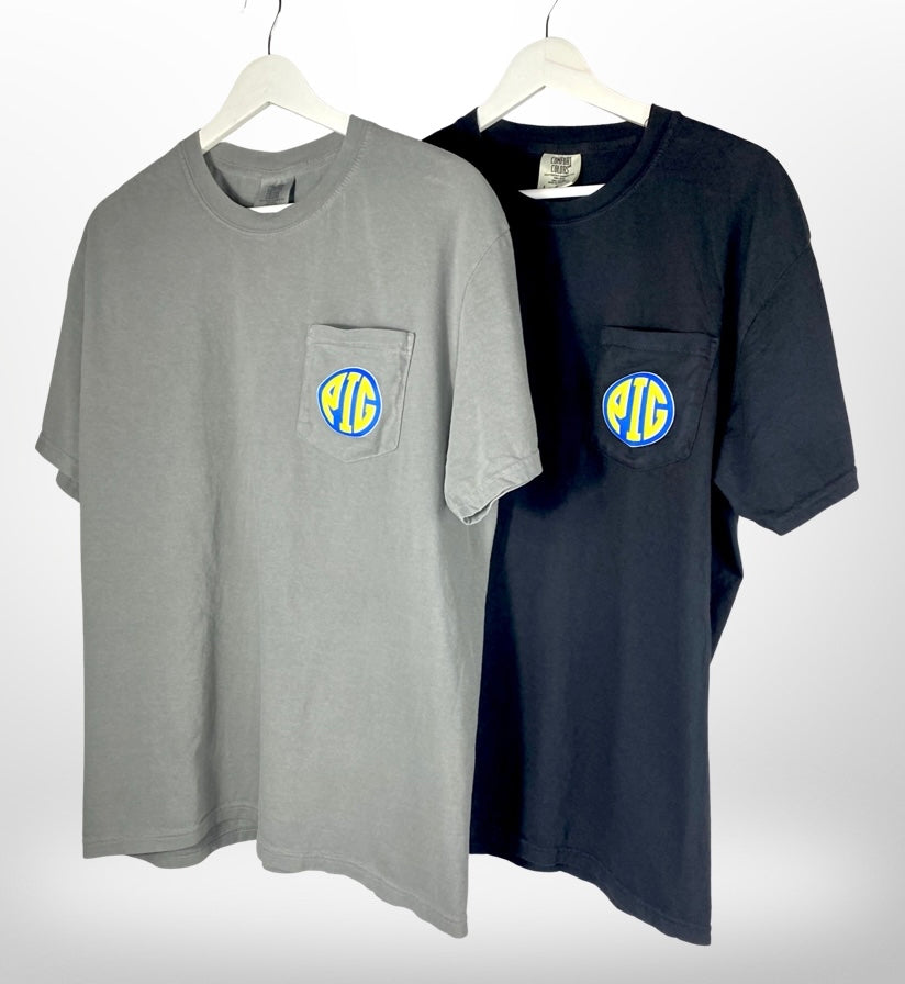 Circle PIG logo Pocket Tee - Black