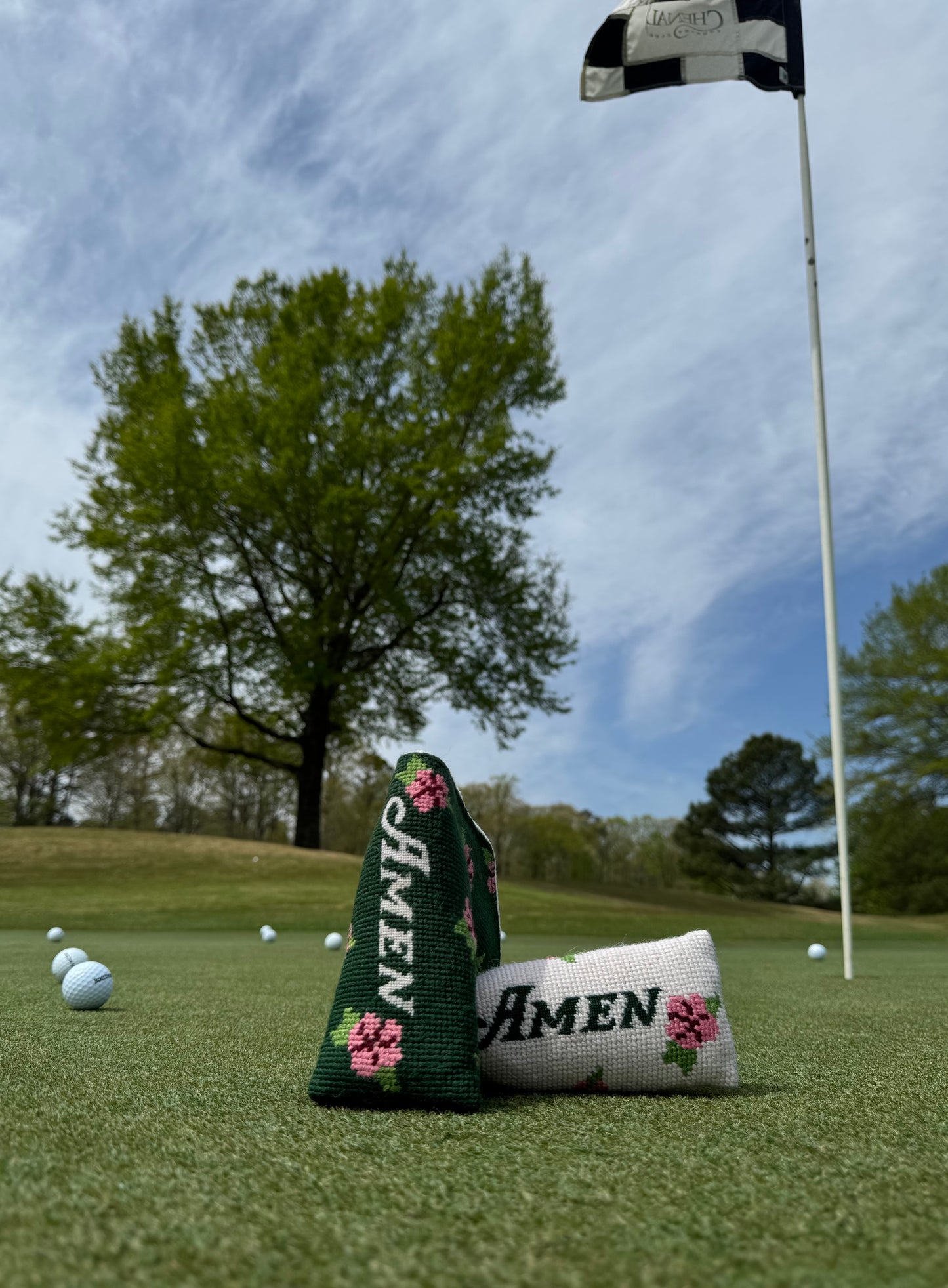 Limited Amen needlepoint blade putter cover