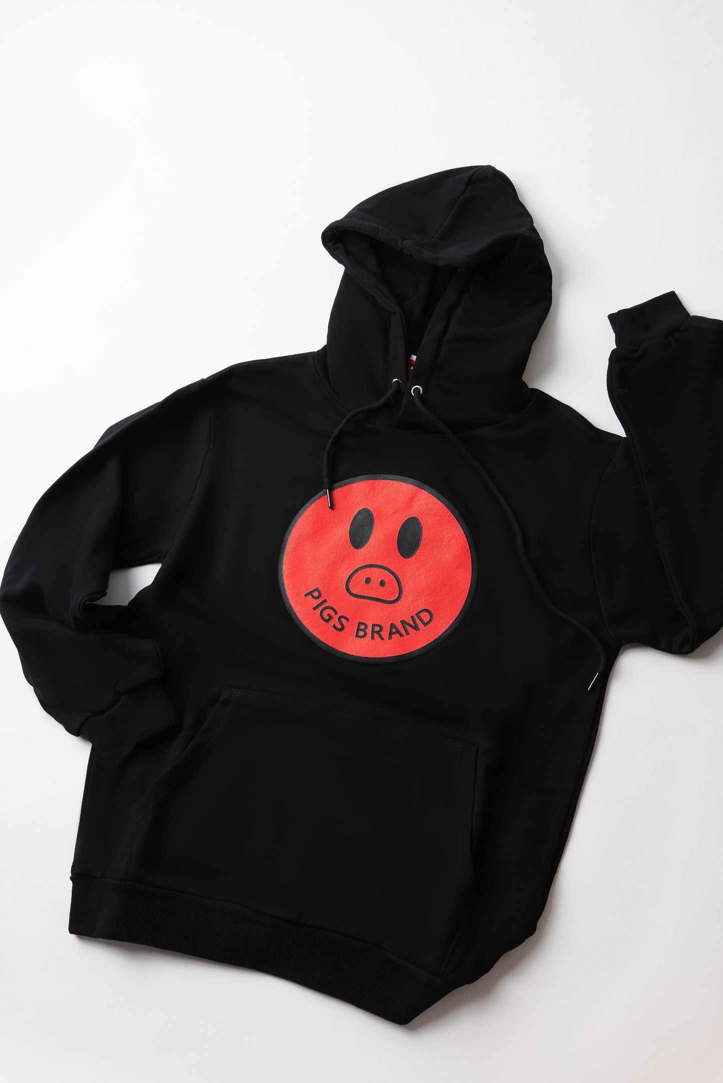 Smiley Pig Hoodie - Black