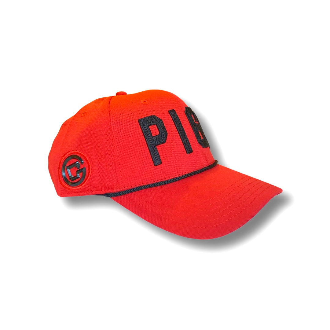 "OG" PIGS - Red with Black - Snapback - Curved Bill