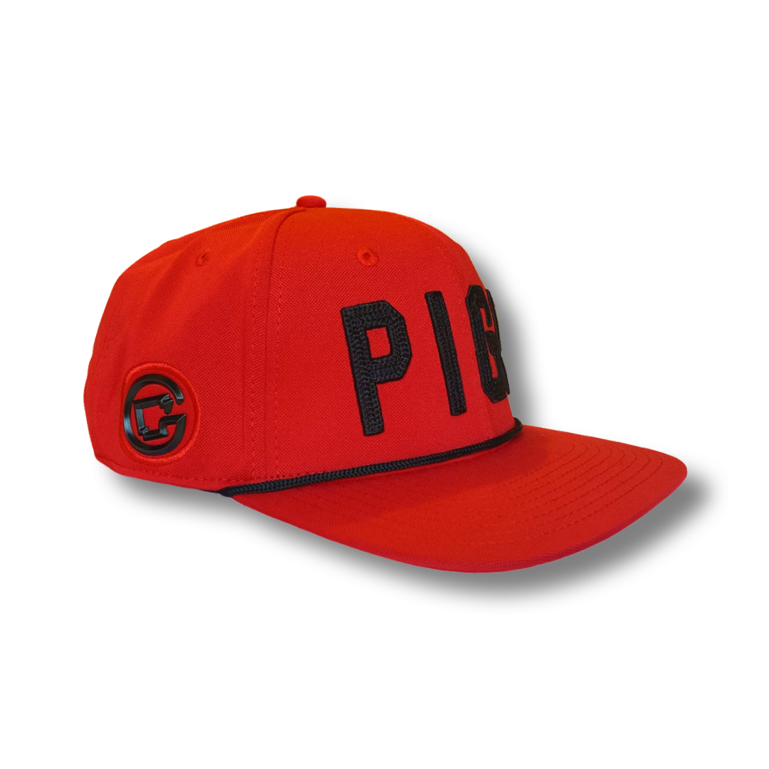 "OG" PIGS - Red with Black - Snapback - Flat Bill
