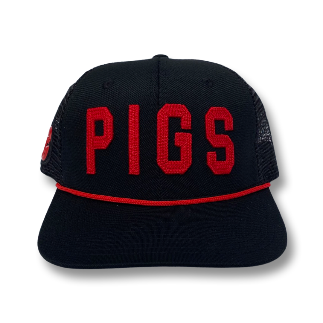 PIGS 2.0 Mesh- BLACK Flat Bill