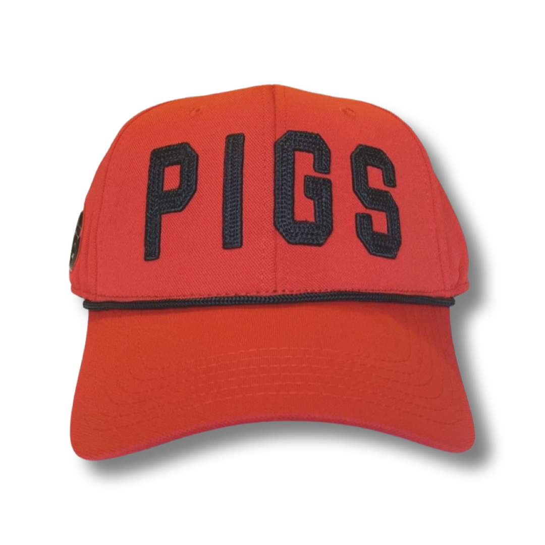 "OG" PIGS - Red with Black - Snapback - Curved Bill