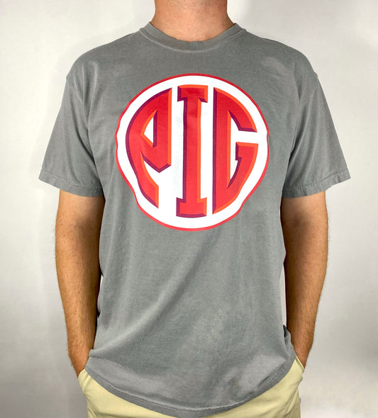 Circle PIG logo Tee - Grey