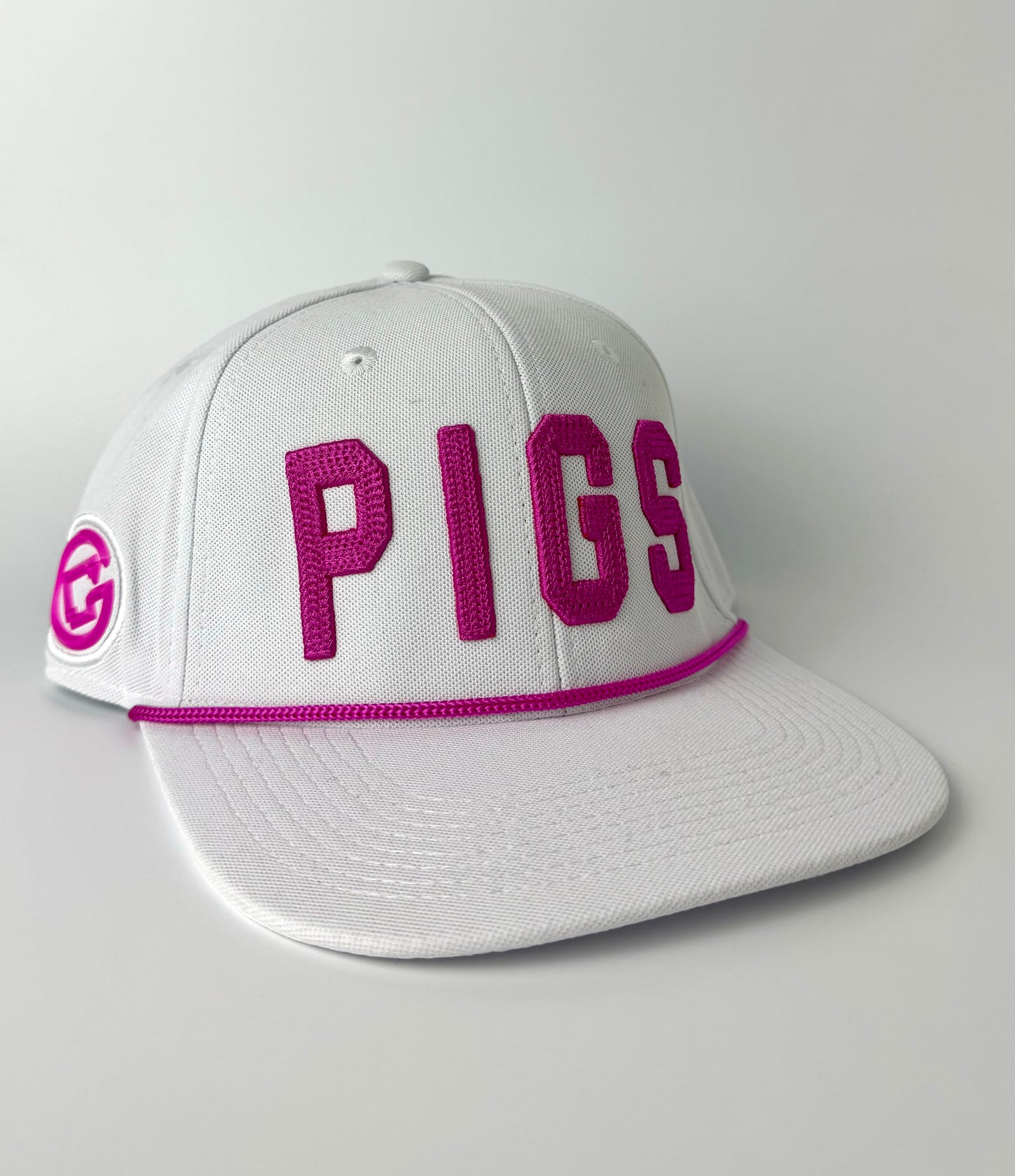 "OG" PIGS - White with Bubblegum Pink - Snapback - Flat Bill
