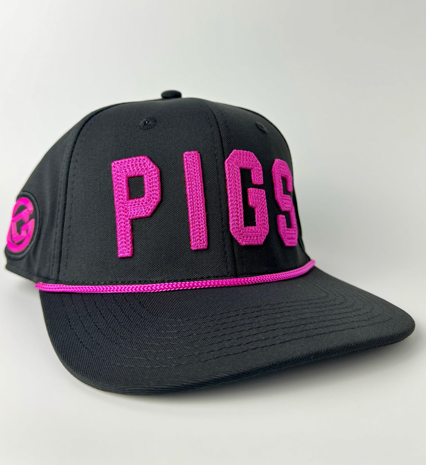 "OG" PIGS - Black with Bubblegum - Snapback - Flat Bill