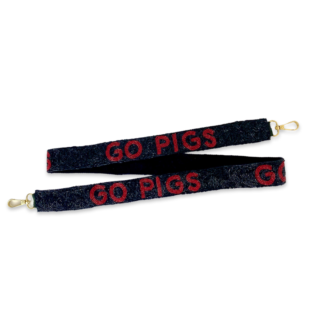 Go Pigs Strap Black with Red