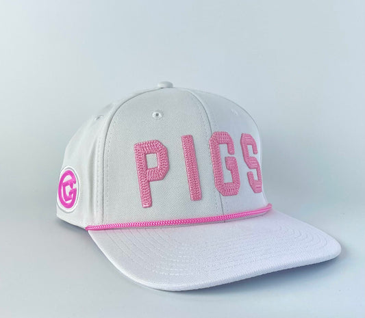"OG" PIGS - White with Pink - Snapback - Flat Bill