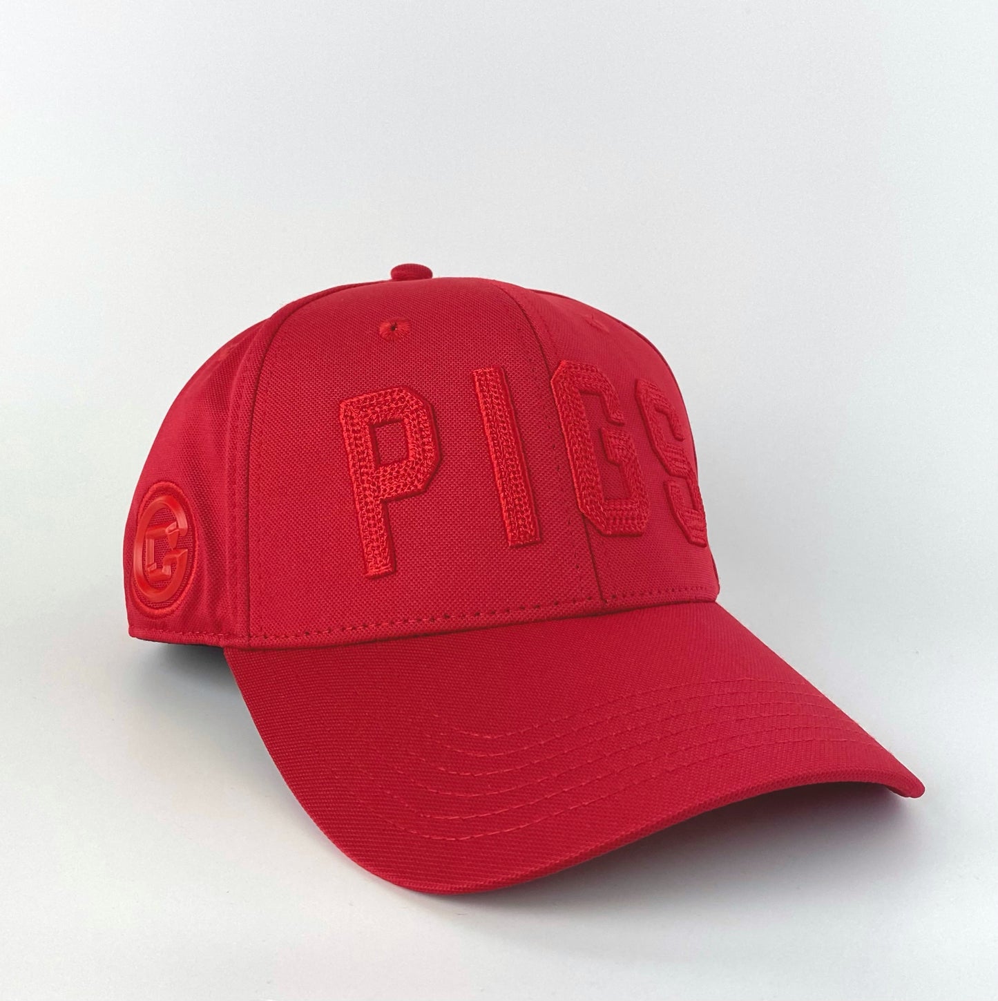 The MONOCHROMATIC "OG" PIGS - Red - Snapback - Curved Bill