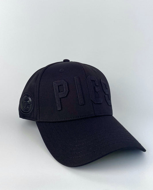 The MONOCHROMATIC "OG" PIGS - Black - Snapback - Curved Bill