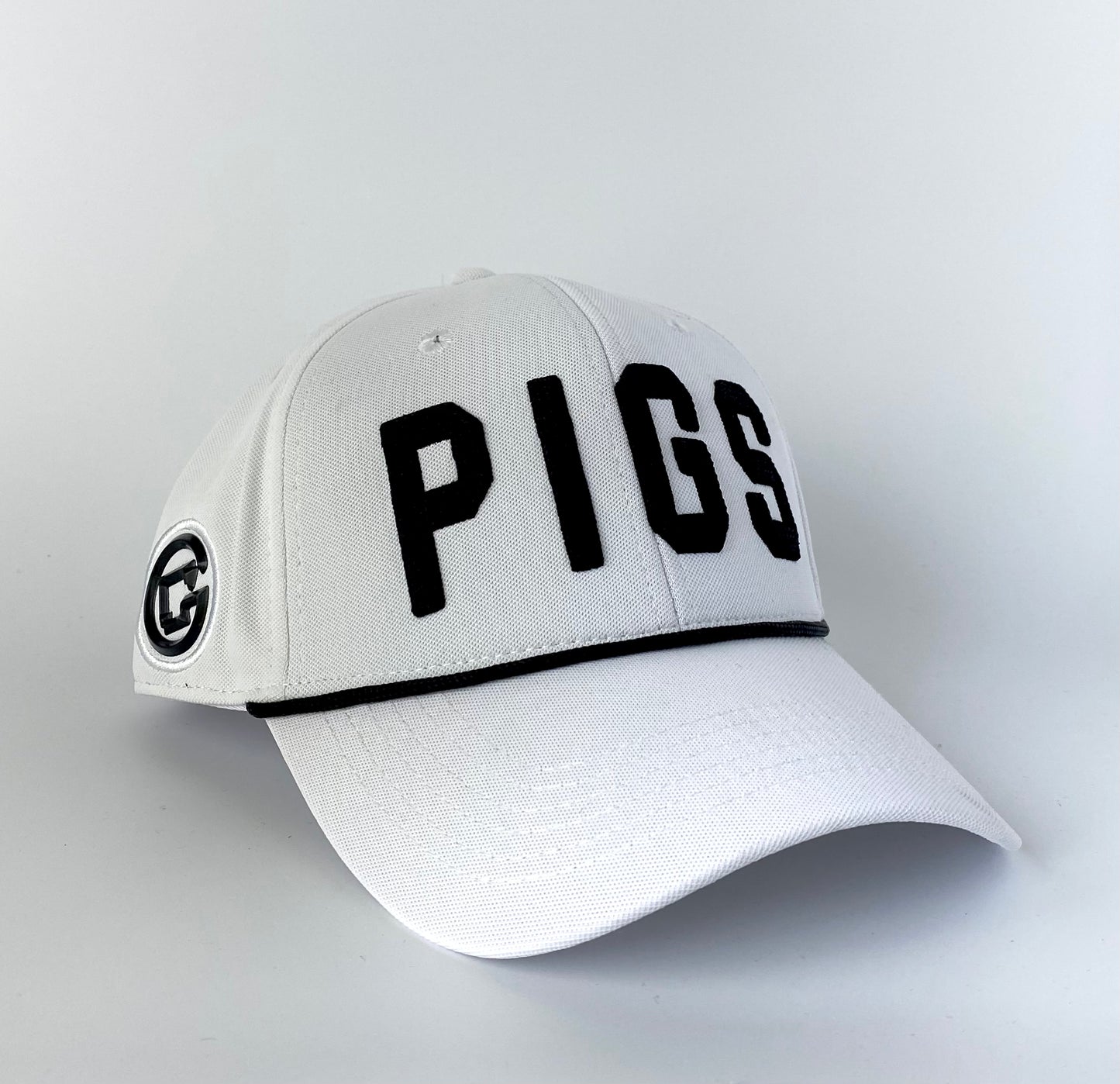 "OG" PIGS - White with Black - Snapback - Curved Bill