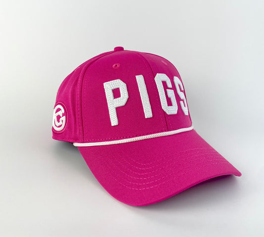 "OG" PIGS -Bubblegum with White - Snapback - Curved Bill