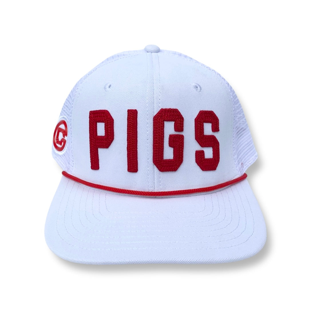 PIGS 2.0 Mesh - WHITE Flat Bill