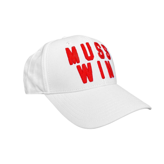 MUSS WIN- White - Snapback - Curved Bill