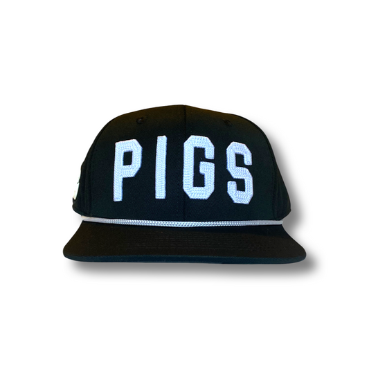 "OG" PIGS - Black with White - Snapback - Flat Bill