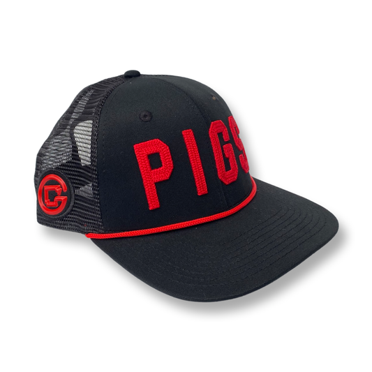 PIGS 2.0 Mesh- BLACK Flat Bill