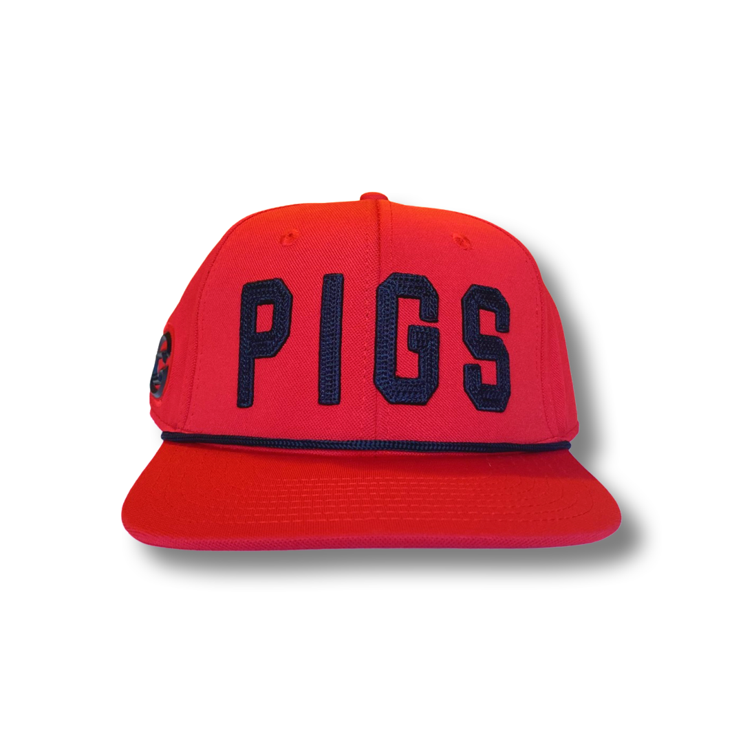 "OG" PIGS - Red with Black - Snapback - Flat Bill