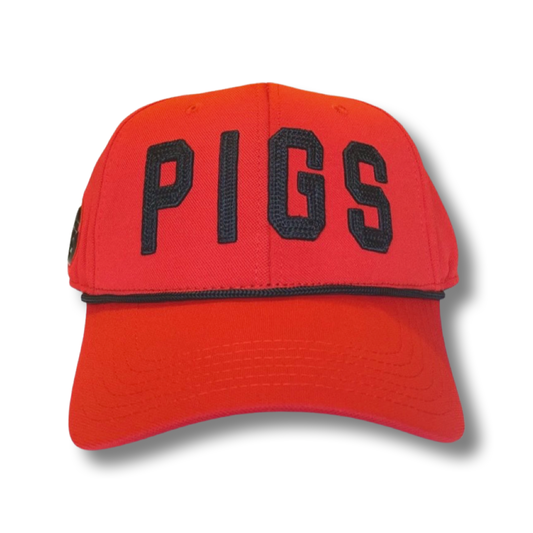 "OG" PIGS - Red with Black - Snapback - Curved Bill