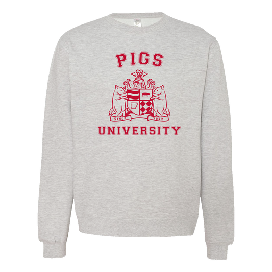 PIGS University Crewneck- Grey