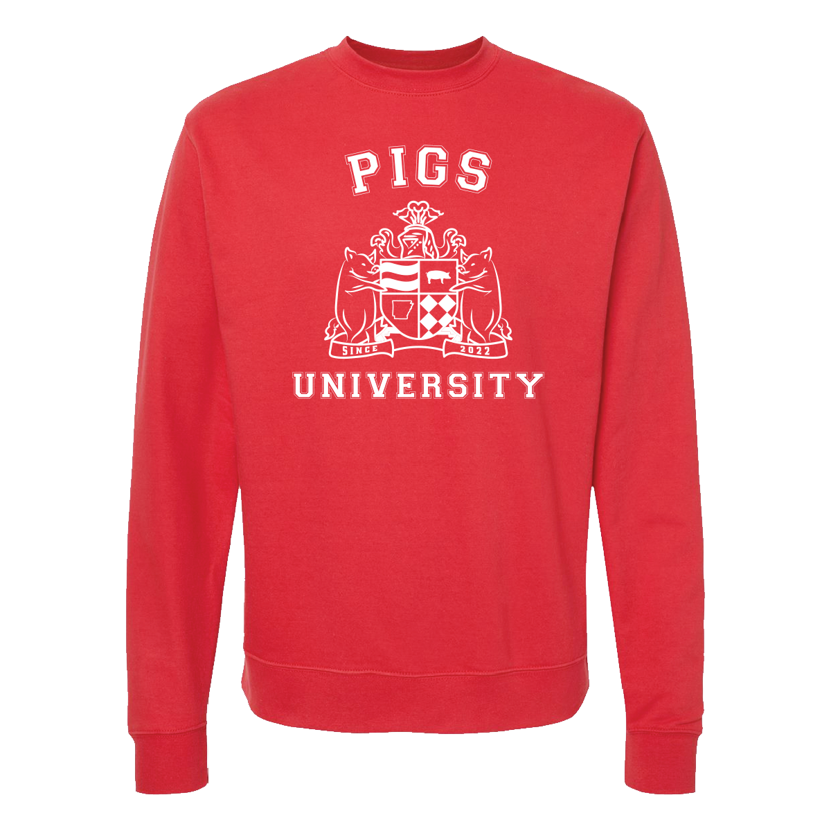 PIGS University Crewneck- Red
