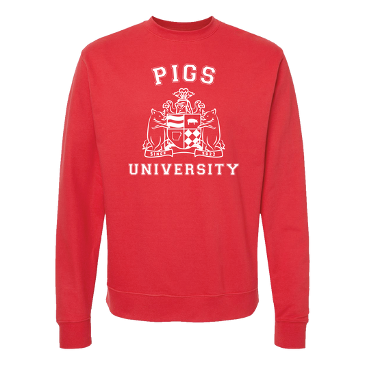 PIGS University Crewneck- Red
